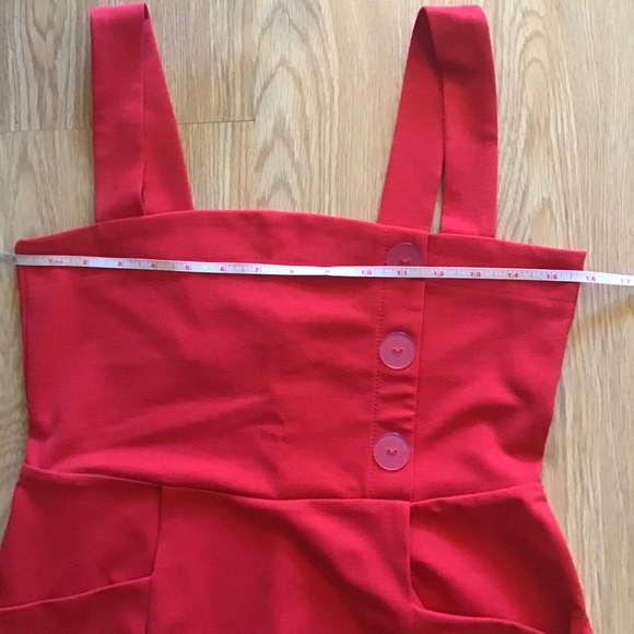 Asos red mini dress with big buttons and pockets! - Picture 5 of 8